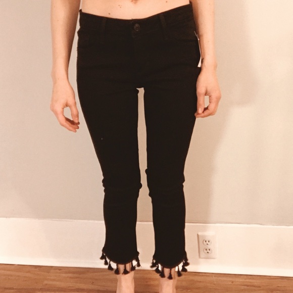 Nordstrom Denim - Just Black Crop Tassel Hem Skinny Jeans